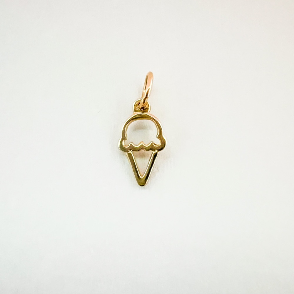 14K Yellow Gold Ice Cream Charm Pendant